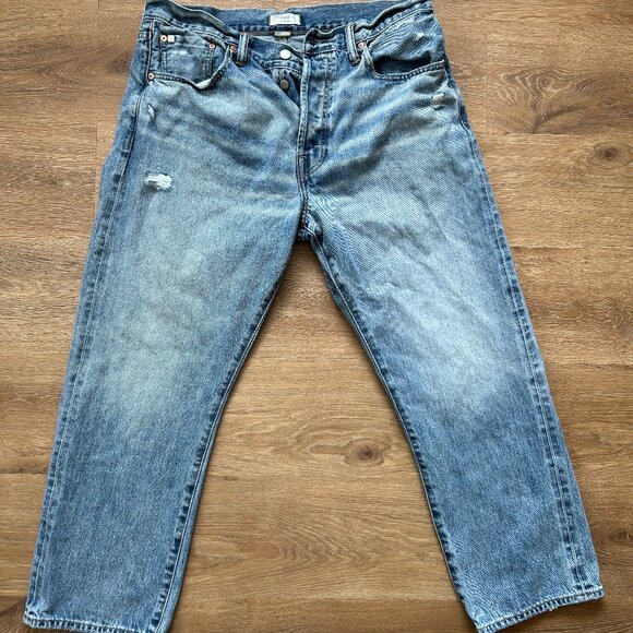 American Eagle AE77 Jeans Loose Selvedged Button Fly Light Men's 34x30 - Picture 2 of 8